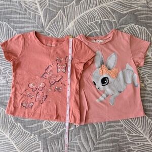 Bundle of 2 H&M & Lucky Penny Girl 100% Cotton T-Shirts